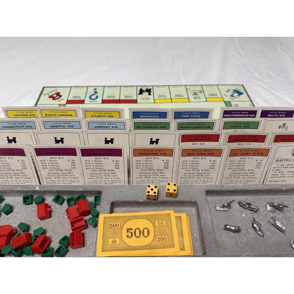 Vintage 1964 Monopoly Board Game Red Box‎ Parker Brothers (Complete Set) - Picture 14 of 16